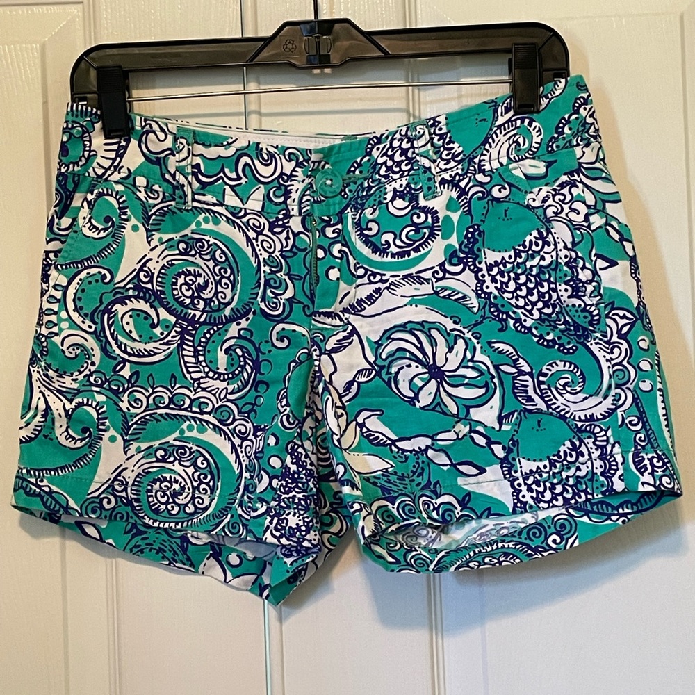 Lilly Pulitzer women’s Callahan shorts size 0 summer spring floral blue swirl